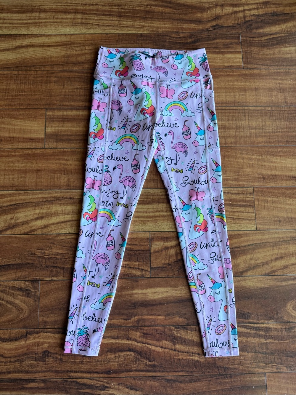 Constantly Varied Gear Pink Unicorn & Rainbow Print Leggings